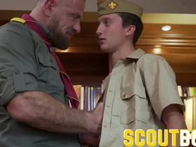 Scoutboys - scout gets fingered and cums for older scoutmaster