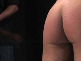 Hot man chase is hoised and spanked for a red butt
